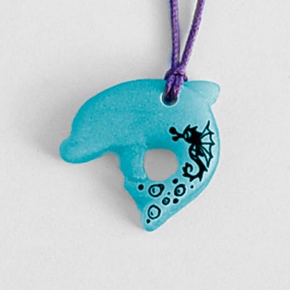 Collar Delfín Caballito de mar Azul