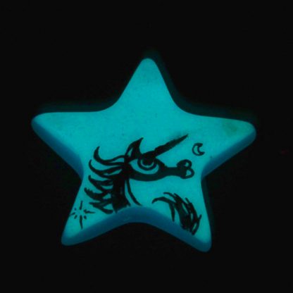 Collar Estrella Unicornio Azul Brillando