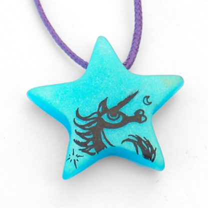 Collar Estrella Unicornio Azul