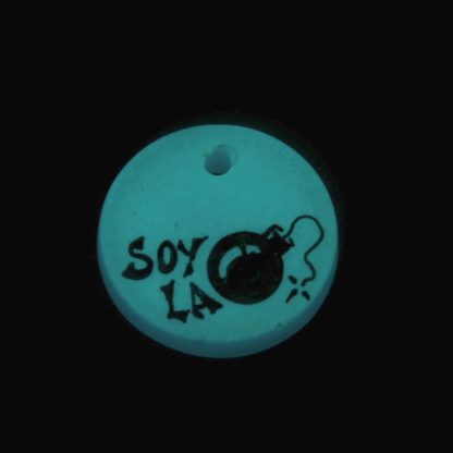 Collar Orbe Bomba Azul Brillando